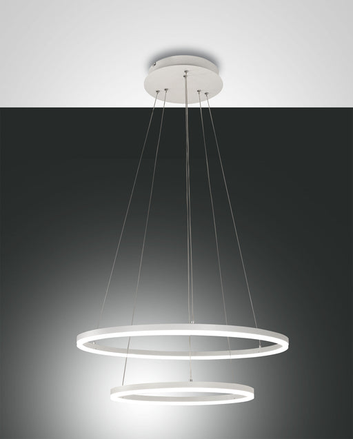 Fabas Luce Giotto, Pendelleuchte, LED, 52W, Metall- und Methacrylat, Weiss 1