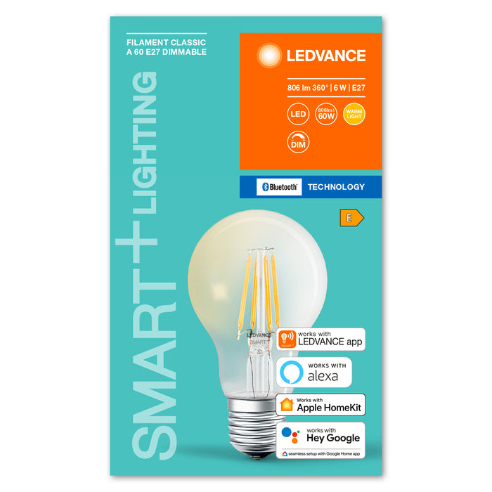 Ledvance Bluetooth Smart+ Filament Classic Led Lampe Dimmbar (Ex 60w) 6w / 2700k E279