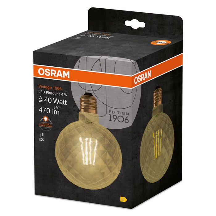 Osram Vintage 1906® Globe Led Lampe (Ex 40w) 4,5w / 2500k Warmweiss E27 Gold Optik