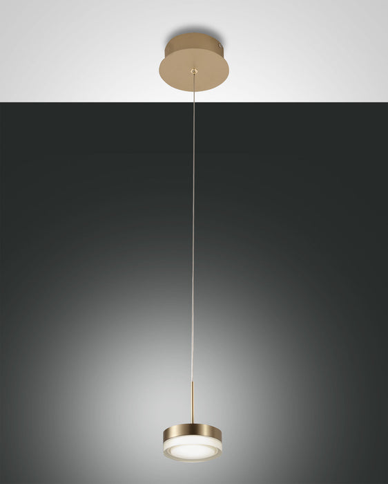 Fabas Luce Dunk, Pendelleuchte, LED, 1x8W, Metall- und Methacrylat, Messing satiniert 1