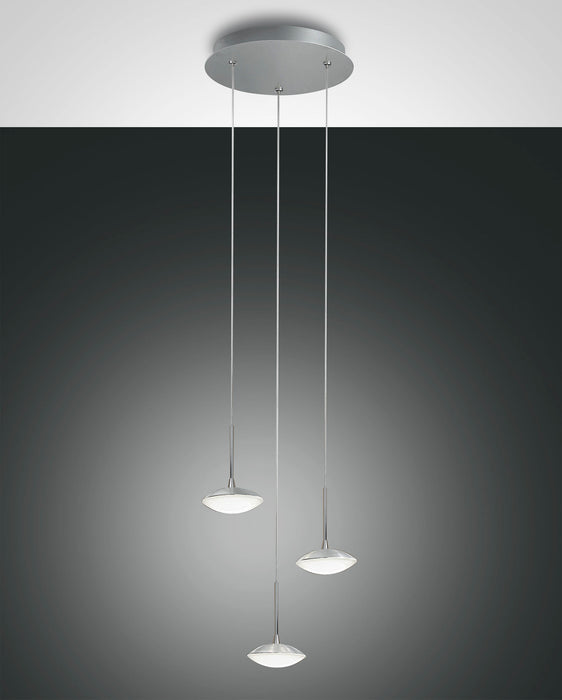 Fabas Luce Hale, Pendelleuchte, LED, 3x8W, Metall- und Methacrylat, Aluminium gebuerstet 1