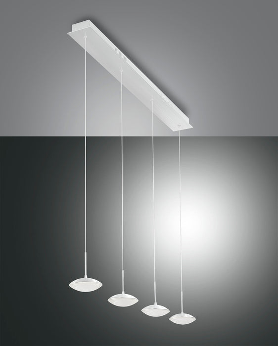 Fabas Luce Hale, Pendelleuchte, LED, 4x8W, Metall- und Methacrylat, Weiss 1