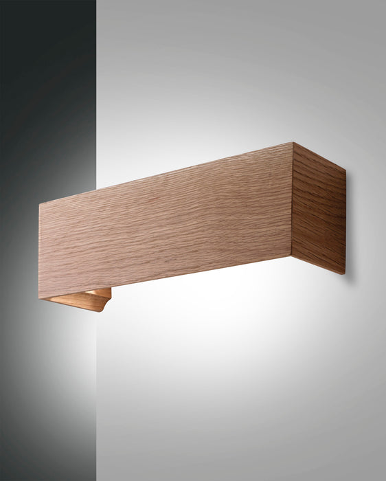 Fabas Luce Badia, Wandleuchte, LED,  2x8W , Metall und Holz, Eichenholz 1