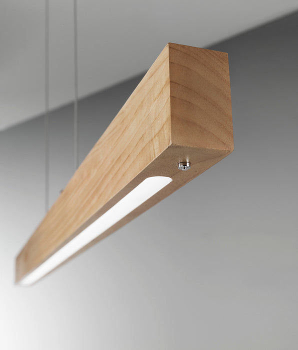Fabas Luce Badia, Pendelleuchte, LED, 1x43W , Metall und Holz, Eichenholz 2