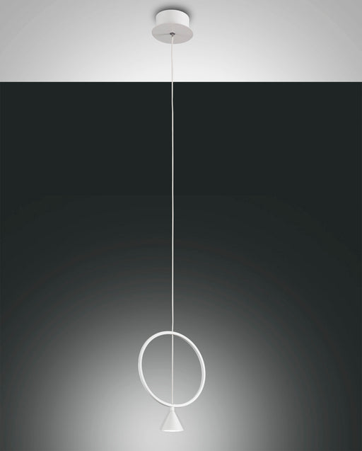 Fabas Luce Sirio, Pendelleuchte, LED, 1x8W, Metall- und Methacrylat, Weiss 1