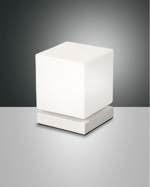 Fabas Luce Brenta, Tischleuchte, LED, 1x6W, Metall und geblasenes Glas, Weiss 1