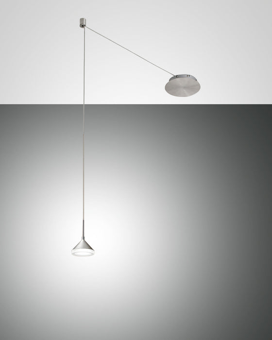 Fabas Luce Isabella, Pendelleuchte, LED, 1x8W, Metall- und Methacrylat, Aluminium satiniert 1