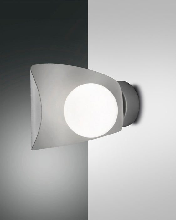 Fabas Luce Adria, Wandleuchte, LED, 1x6W, Metall und geblasenes Glas, Silber 1