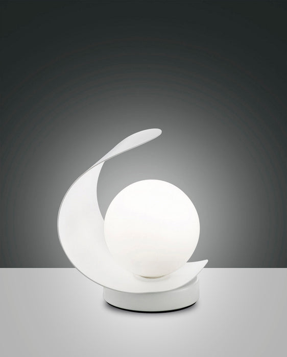 Fabas Luce Adria, Tischleuchte, LED, 1x6W, Metall und geblasenes Glas, Weiss 1