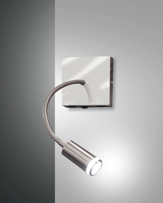 Fabas Luce Portici, Wandleuchte, LED, 1x3W, Metall- und Methacrylat, Nickel satiniert 1