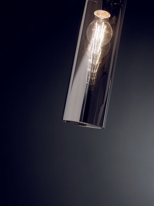 Fabas Luce Sintesi, Pendelleuchte, E27,  1X60W , Metall und Borsilicatglas, Grau transparent 2