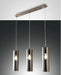 Fabas Luce Sintesi, Pendelleuchte, E27,  3X60W , Metall und Borsilicatglas, Grau transparent 1