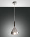 Fabas Luce Lila, Pendelleuchte, E27,  1X40W , Metall und Borsilicatglas, Grau transparent 1