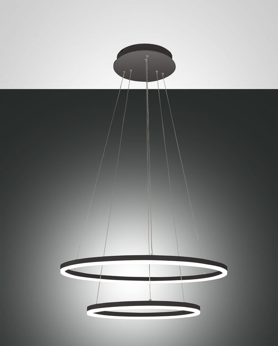Fabas Luce Giotto, Pendelleuchte, LED, 52W, Metall- und Methacrylat, Schwarz 1