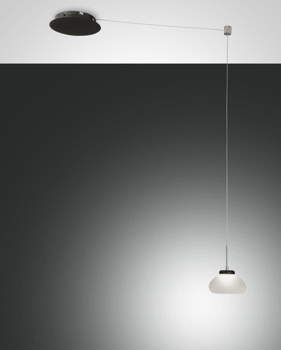Arabella, Pendelleuchte, LED, 1x8W, Metall und geblasenes Glas, Weiss 1