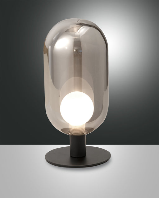 Gubbio, Tischleuchte, G9 LED, 1x3W, Metall und Borsilicatglas, Grau transparent 1