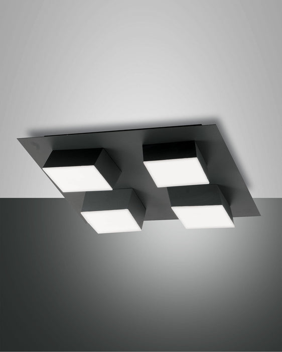 Fabas Luce Lucas, Spot, LED, 4x12W, Metall- und Methacrylat, Anthrazit 1