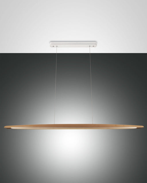 Ribot, Pendelleuchte, LED, Metall und Holz mit Glas, Eichenholz, 1x26W 1