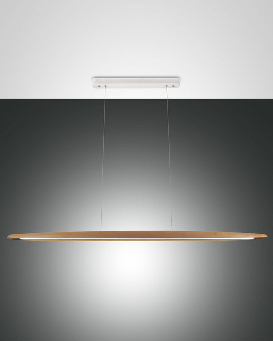 Ribot, Pendelleuchte, LED, Metall und Holz mit Glas, Eichenholz, 1x26W 1