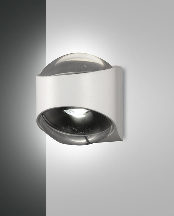 Fabas Luce Remy, Wandleuchte, LED, 1x 12W, Aluminium und Kristallglas, Weiss 1