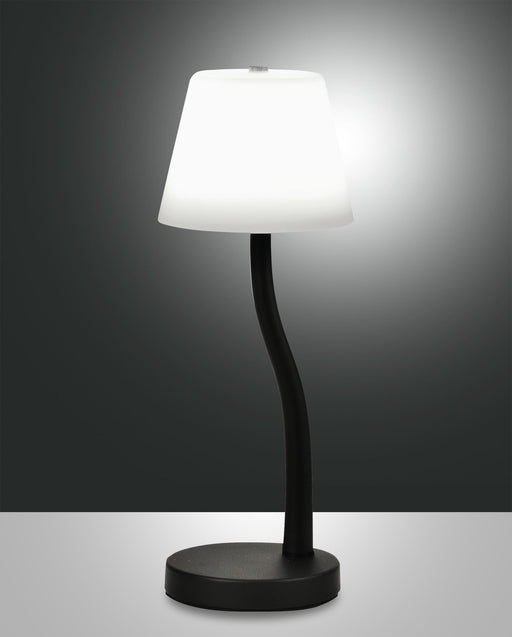 Ibla, Tischleuchte, LED, Metall und geblasenes Glas, Schwarz, 1x9W 1