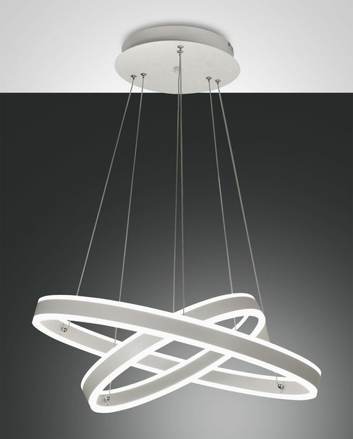 Fabas Luce Palau, Pendelleuchte, LED, 1x66W+1x44W, Metall- und Methacrylat, weiß 1
