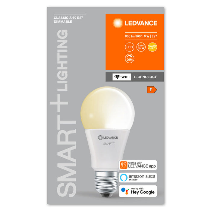 Ledvance Wifi Smart+ Classic Led Lampe Dimmbar (Ex 60w) 9w / 2700k Warmweiss E27