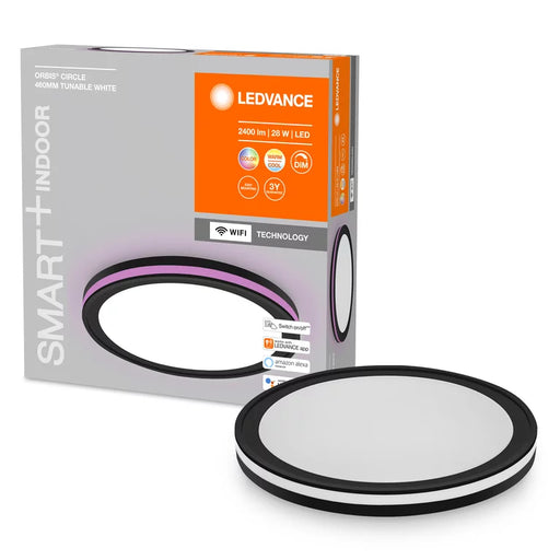 Ledvance Wifi Smart+ Orbis Circle Led Deckenleuchte Rgbw Mehrfarbi̇g 46cm Tunable Wei̇ß 28w / 3000-6500k Schwarz 2