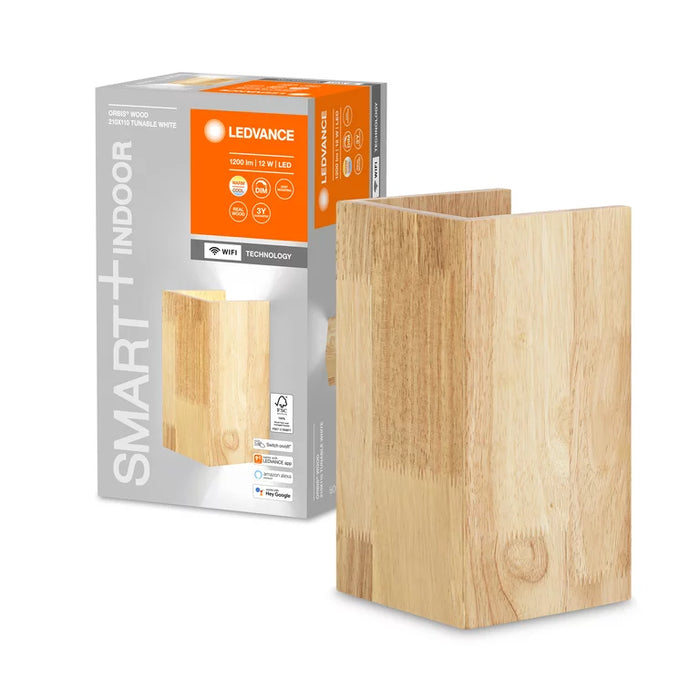 Ledvance Wifi Smart+ Orbis Wood Led Wandleuchte 21x11cm in Holzoptik Tunable Weiß 12w / 3000-6500k 4