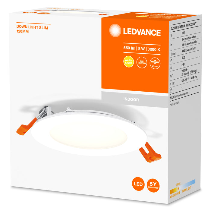 Ledvance Recess Slim Downlight Led Deckenleuchte 220…240V 8W/3000K Warmweiß 3