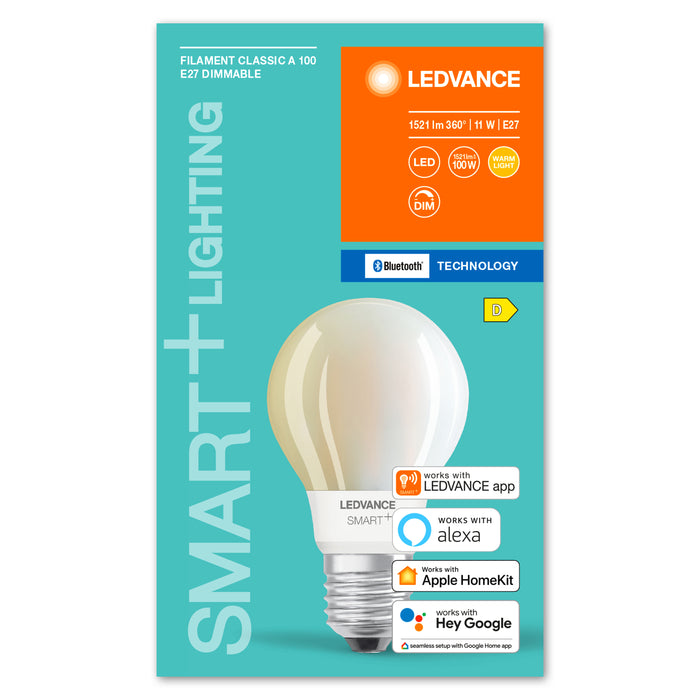Ledvance Bluetooth Smart+ Filament Classic Led Lampe Dimmbar (Ex 100w) 11w / 2700k Warmweiss E274