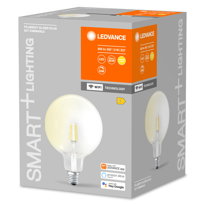 Ledvance Wifi Smart+ Filament Led Lampe Globe Dimmbar (Ex 60w) 5,5w / 2700k Warmweiss E27