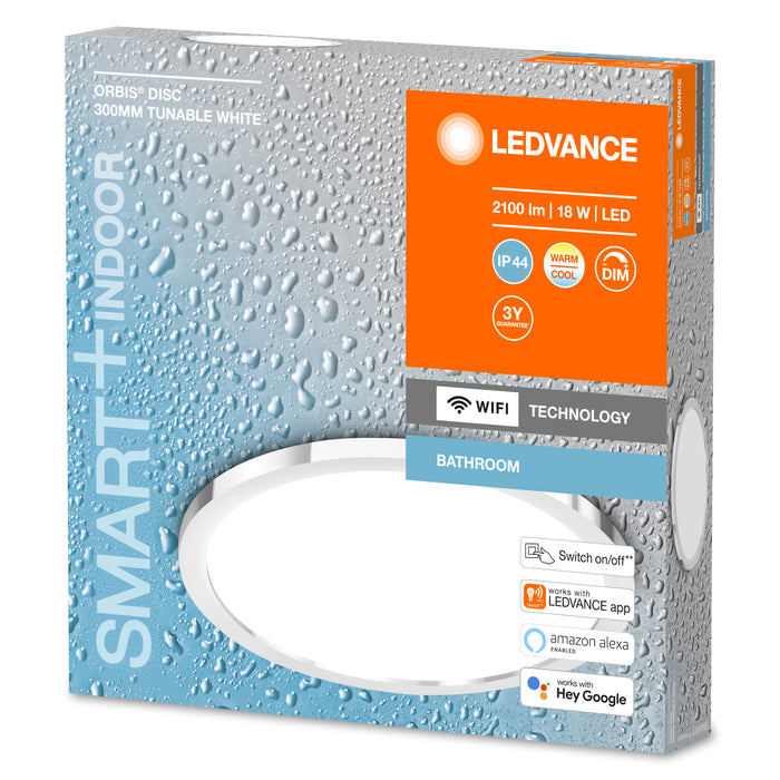 Ledvance Wifi Smart+ Orbis Disc Led Bad Deckenleuchte 30cm Tunable Weiss 18w / 3000-6500k
