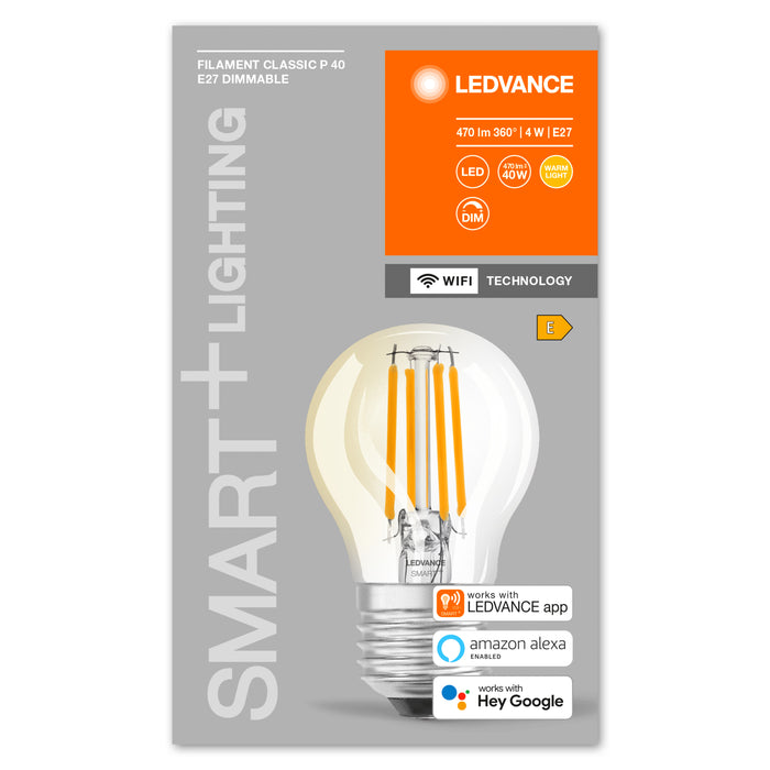 Ledvance Wifi Smart+ Lampe Dimmbar 4W / 2700k Warmweiss E27