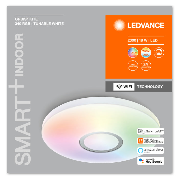 Ledvance Wifi Smart+ Mehrfarbig Kite Led 340 Wt Deckenleuchte Rgb Dimmbar 18w / 2700-6500k