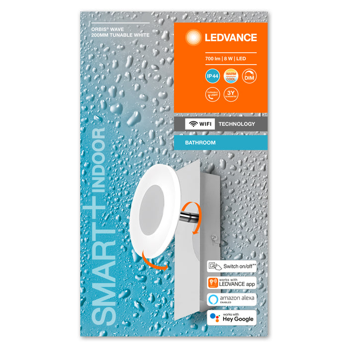 Ledvance Wifi Smart+ Orbis Wave Bad Led Wandleuchte 20cm Tunable Weiss 8w / 3000-6500k