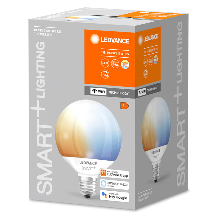 Ledvance Wifi Smart+ Lampe Globe Tunable White G95 (Ex 100w) 14w / 2700-6500k E27
