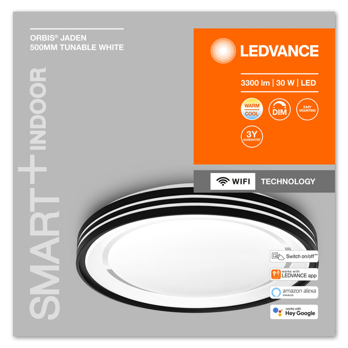 Ledvance Wifi Smart+ Orbis Jaden Led Deckenleuchte 50cm Tunable Weiss 30w / 2700-6500k Schwarz