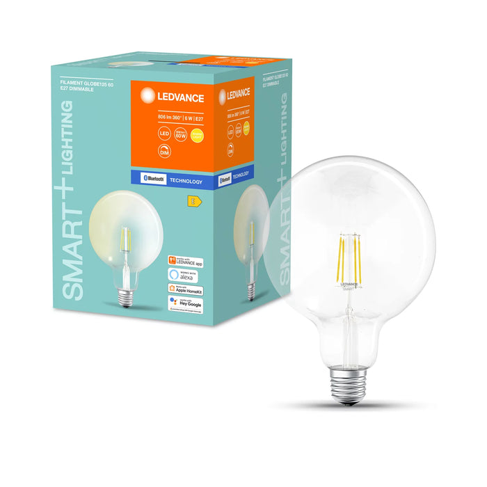 Ledvance Bluetooth Smart+ Filament Globe Led Lampe Dimmbar (Ex 60w) 6w / 2700k Warmweiss E276
