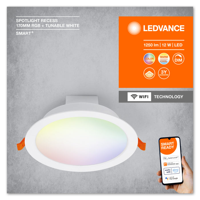 Ledvance Wifi Smart+ Recess Ceiling Light 17cm Rgb Multicolor 12W / 2700-6500K 4