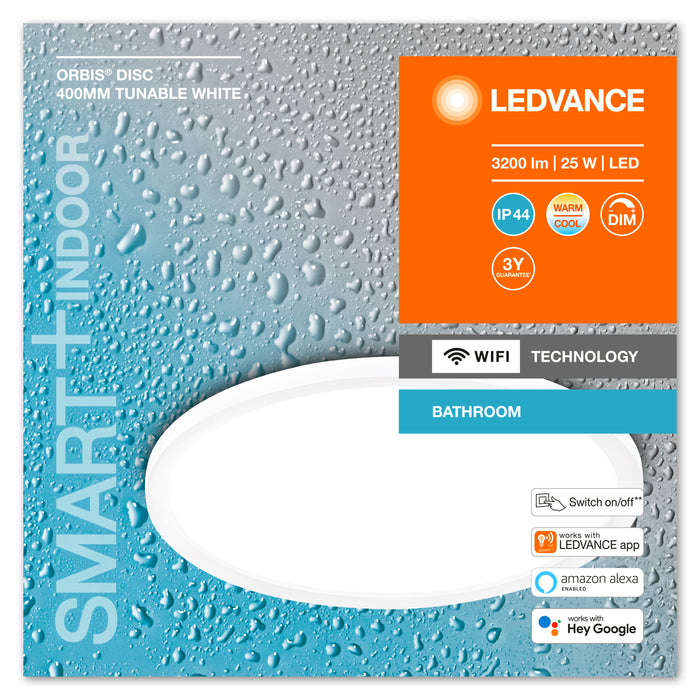 Ledvance Wifi Smart+ Orbis Disc Led Bad Deckenleuchte 40cm Tunable Weiss 25w / 3000-6500k