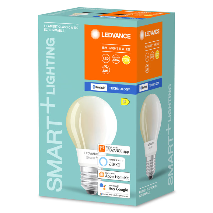 Ledvance Bluetooth Smart+ Filament Classic Led Lampe Dimmbar (Ex 100w) 11w / 2700k Warmweiss E275