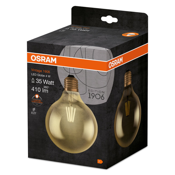 Osram Vintage 1906® Globe Led Lampe (Ex 35w) 4w / 2400k Warmweiss E27 Gold Optik