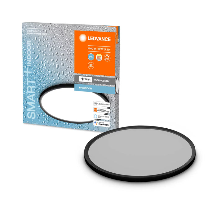 Ledvance Wifi Smart+ Orbis Disc Led Bad Deckenleuchte 50cm Tunable Weiss 32w / 3000-6500k Schwarz