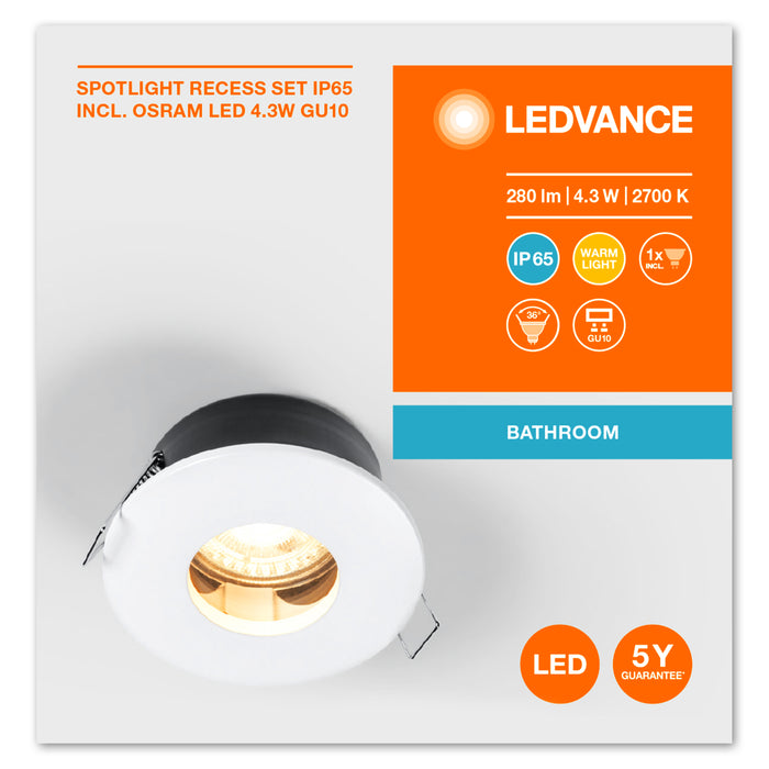 Ledvance Recess Downlight Twistlock Led Spotlight 4,3w / 2700k Warmweiss Gu10
