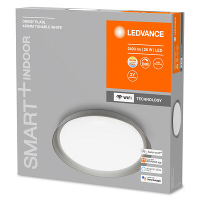 Ledvance Wifi Smart+ Orbis Plate Led Deckenleuchte Tunable Weiß 43cm 24w / 3000-6500k Grau 3