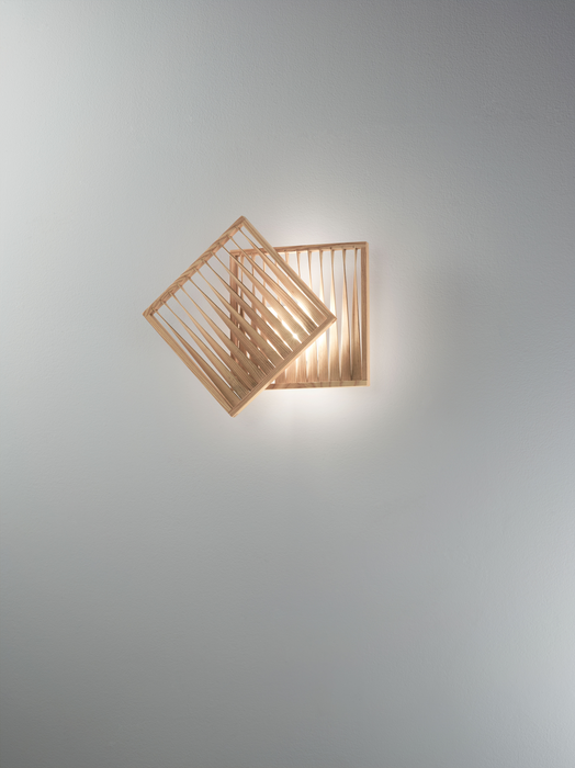 Fabas Luce Loft, Wandleuchte, LED, 1x 18W, Metall und Holz, Eschenholz 2