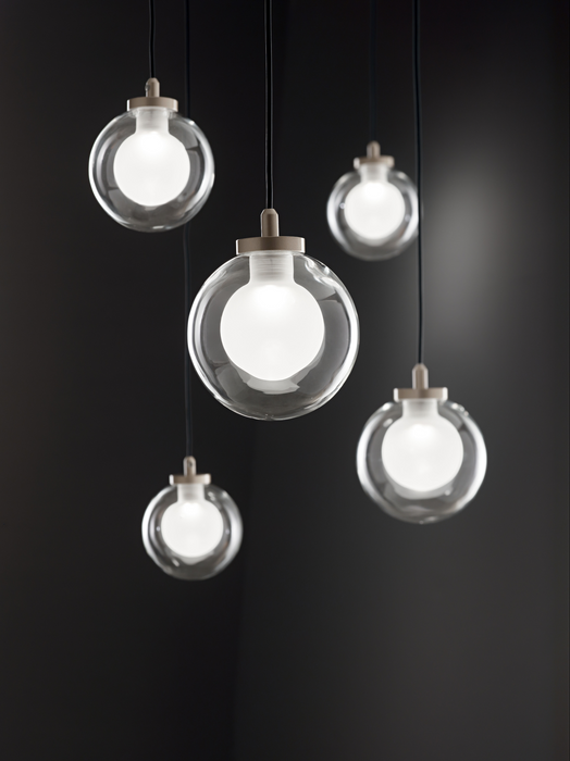 Fabas Luce Blog LED, Pendelleuchte, LED, 5x5W, Metall und Borsilicatglas, Gold edelmatt X